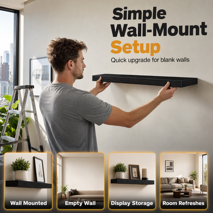 📢📢40% OFF !! ⏰Minimalist Wooden Floating Wall Shelves