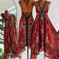 📢📢40% OFF !! ⏰Women's Boho Deep V Halter Maxi Dress
