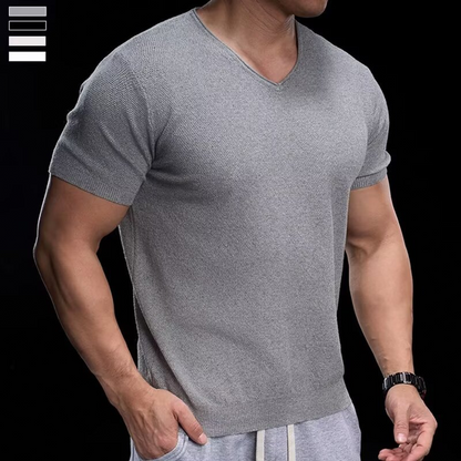 📢📢50% OFF !! ⏰Breathable V-Neck Knit Tee