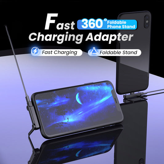 📢📢50% OFF !! ⏰Fast Charging Adapter with 360° Foldable Phone Stand