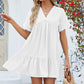 📢📢40% OFF !! ⏰Fashion Loose V-Neck Pleated Short Dress