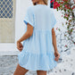 📢📢40% OFF !! ⏰Fashion Loose V-Neck Pleated Short Dress