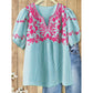 📢📢40% OFF !! ⏰Embroidered Breezy Blouse