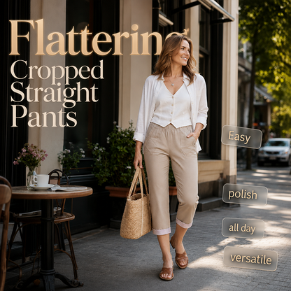 📢📢40% OFF !! ⏰Women Casual Slim Fit Cropped Pants