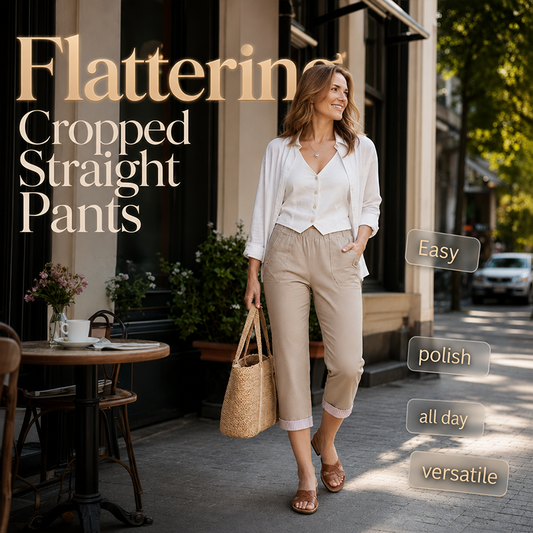 📢📢40% OFF !! ⏰Women Casual Slim Fit Cropped Pants