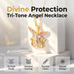 📢📢50% OFF !! ⏰Tri-Tone Angel Guardian Pendant Necklace