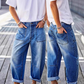 📢📢40% OFF !! ⏰Women's Barrel Leg Jeans with Patch Pockets
