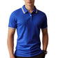📢📢40% OFF !! ⏰Men Fashion Contrast Lapel Quick Drying Short Sleeve T-Shirt