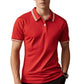 📢📢40% OFF !! ⏰Men Fashion Contrast Lapel Quick Drying Short Sleeve T-Shirt