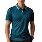 📢📢40% OFF !! ⏰Men Fashion Contrast Lapel Quick Drying Short Sleeve T-Shirt
