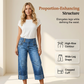 📢📢40% OFF !! ⏰Women Wide Leg Cropped Jeans Button High Waist Denim Pants