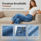 📢📢40% OFF !! ⏰Women Wide Leg Cropped Jeans Button High Waist Denim Pants