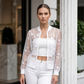 📢📢40% OFF !! ⏰Women's Summer Floral Sheer Mesh Jacket