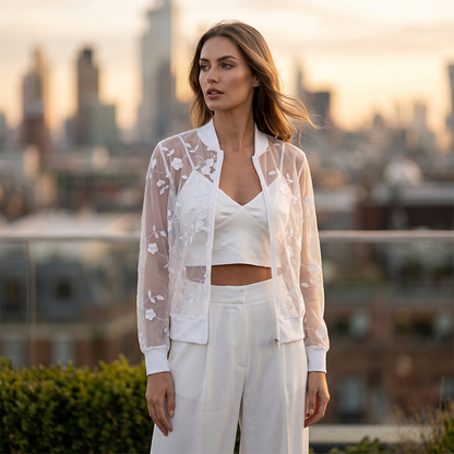📢📢40% OFF !! ⏰Women's Summer Floral Sheer Mesh Jacket