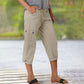 📢📢40% OFF !! ⏰Multi-Pocket Solid Color Casual Cargo Capri Pants