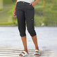 📢📢40% OFF !! ⏰Multi-Pocket Solid Color Casual Cargo Capri Pants