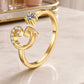 Adjustable Sparkle Initial Ring for Women
