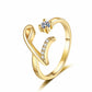 Adjustable Sparkle Initial Ring for Women