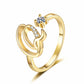 Adjustable Sparkle Initial Ring for Women