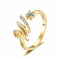 Adjustable Sparkle Initial Ring for Women