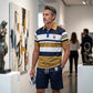 📢📢40% OFF !! ⏰Men's Striped T-Shirt & Shorts  2-Piece Set