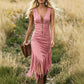 📢📢40% OFF !! ⏰Retro Western Tassel Sleeveless Slim Dress