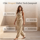 📢📢40% OFF !! ⏰ CHIC DRAPED HALTER NECK JUMPSUIT — Breathable Wide-Leg Silhouette & Elegant Day-to-Night Style ✨