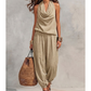 📢📢40% OFF !! ⏰ CHIC DRAPED HALTER NECK JUMPSUIT — Breathable Wide-Leg Silhouette & Elegant Day-to-Night Style ✨