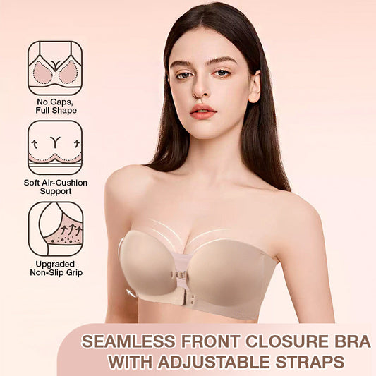 📢📢50% OFF !! ⏰Seamless Front Closure Bra With Adjustable Straps