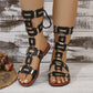 Lace-Up Roman Style Flat Sandals for Summer