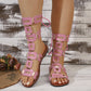 Lace-Up Roman Style Flat Sandals for Summer