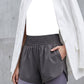 Women Athletic Yoga Shorts Doubled Layer Gym Shorts