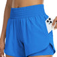 Women Athletic Yoga Shorts Doubled Layer Gym Shorts