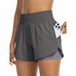 Women Athletic Yoga Shorts Doubled Layer Gym Shorts