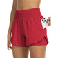 Women Athletic Yoga Shorts Doubled Layer Gym Shorts