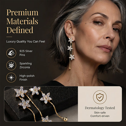 📢📢50% OFF !! ⏰Women's Sparkling Flower Tassel Earrings