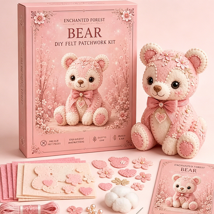 📢📢40% OFF !! ⏰Pink DIY Felt Patchwork Kit