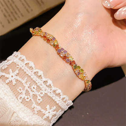 📢📢50% OFF !! ⏰Retro Crossover Twisted Multicolor Zircon Adjustable Bracelet for Women