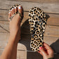 📢📢40% OFF !! ⏰Leopard Print Flip-Flops with Heart Charm