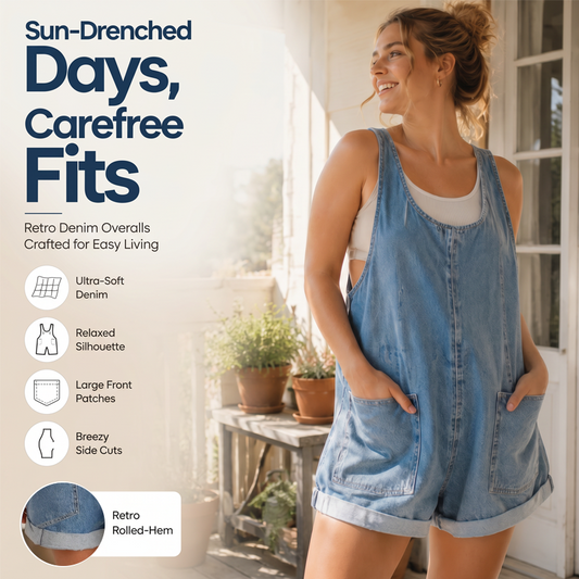 📢📢40% OFF !! ⏰Women's Summer Loose Denim Overall Shorts