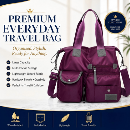 📢📢50% OFF !! ⏰ Large Waterproof Tote Bag – Spacious main compartment, multiple pockets & 3 carrying ways. Lightweight Oxford fabric – perfect for work, shopping & travel! 💪✨