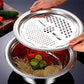 📢📢40% OFF !! ⏰🥬 Slice, Grate & Julienne in Minutes! Multi-Function Stainless Steel Vegetable Prep Bowl for Easy Cooking