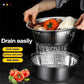 📢📢40% OFF !! ⏰🥬 Slice, Grate & Julienne in Minutes! Multi-Function Stainless Steel Vegetable Prep Bowl for Easy Cooking