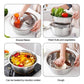 📢📢40% OFF !! ⏰🥬 Slice, Grate & Julienne in Minutes! Multi-Function Stainless Steel Vegetable Prep Bowl for Easy Cooking