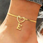 📢📢50% OFF !! ⏰Heart Initial Anklet Snake Chain
