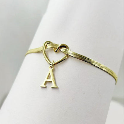 📢📢50% OFF !! ⏰Heart Initial Anklet Snake Chain