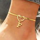 📢📢50% OFF !! ⏰Heart Initial Anklet Snake Chain