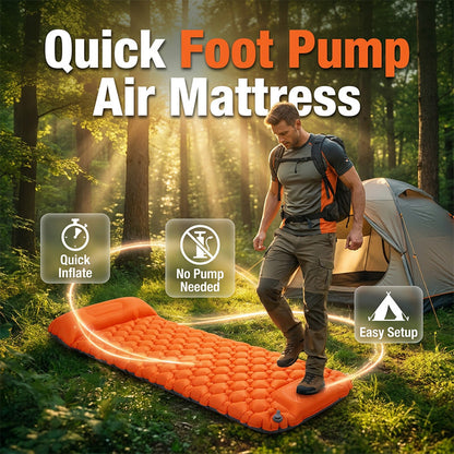 📢📢40% OFF !! ⏰Foot-Pump Inflating Air Mattress