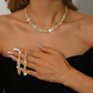 📢📢50% OFF !! ⏰Sparkling Rhinestone Claw Chain Necklace & Earrings Set for Women