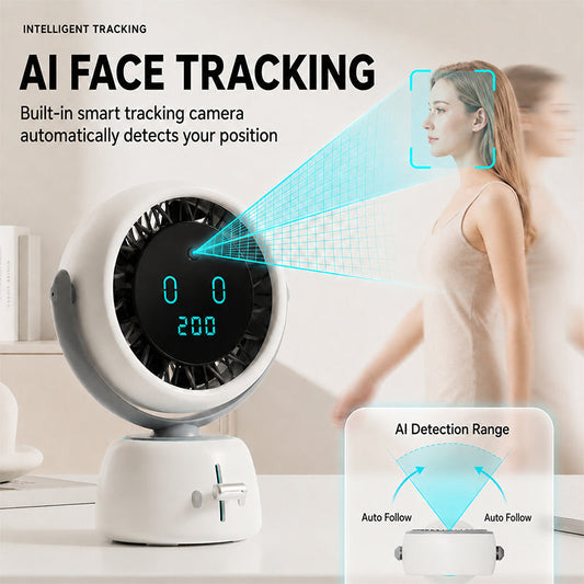 📢📢40% OFF !! ⏰Smart Face Tracking Desktop Fan